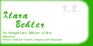 klara behler business card